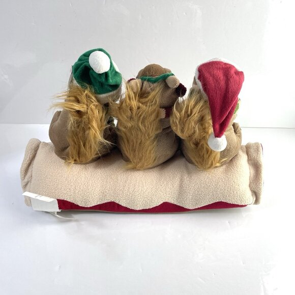 Vintage Singing Christmas Chipmunks Plush Carlton Cards Animatronic Squirrel - Picture 8 of 16